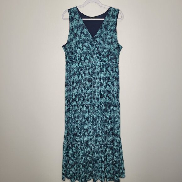 Y2k blue tones grunge tiered plus size bold funky maxi dress size 2x - Picture 1 of 6
